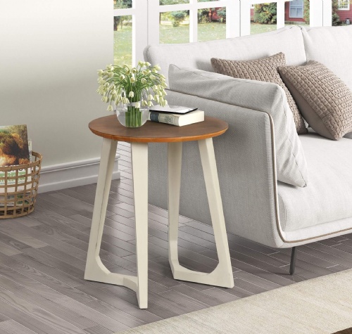 Double V-Leg Round End Table